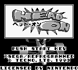 Head-On title screen for GameBoy